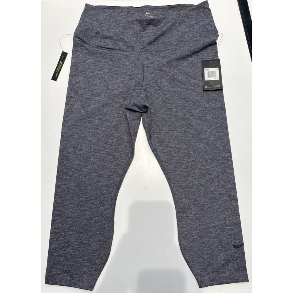 Nike Training Leggings Women 1X Gray Brand New Dri-Fit Yoga Pilates AA8278-032